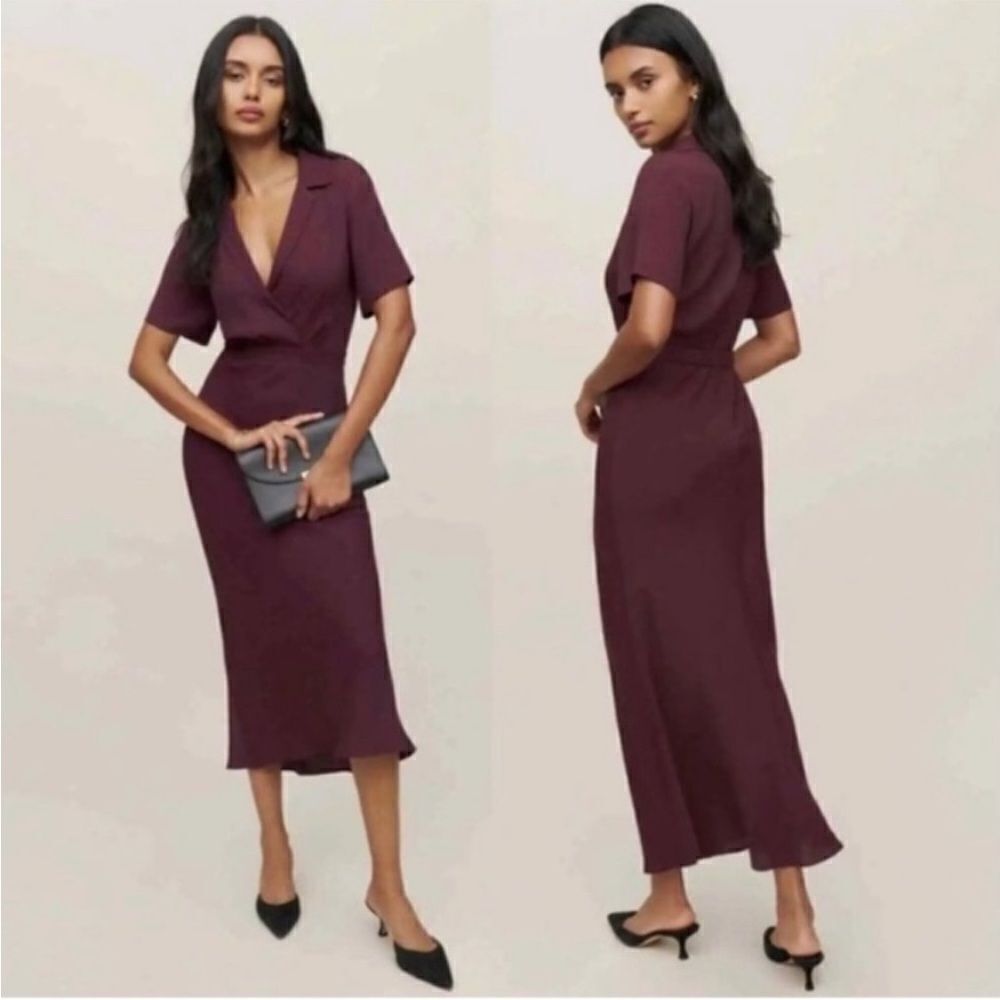 NWOT REFORMATION Danika Midi Dress in Prune, S